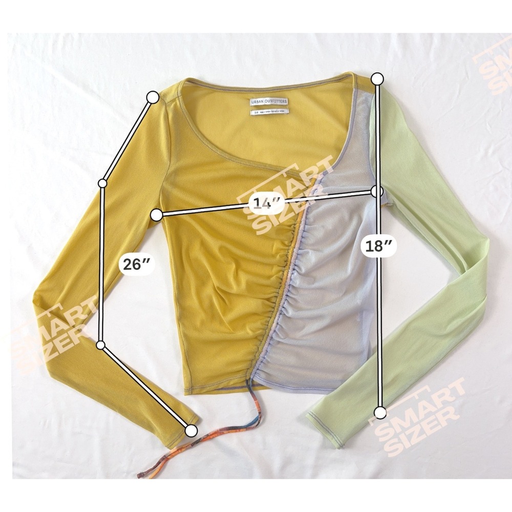 Urban Outfitters Shona Mesh Cinched Crop Top S Colorblock Tie Rave Club Festival - Picture 7 of 8